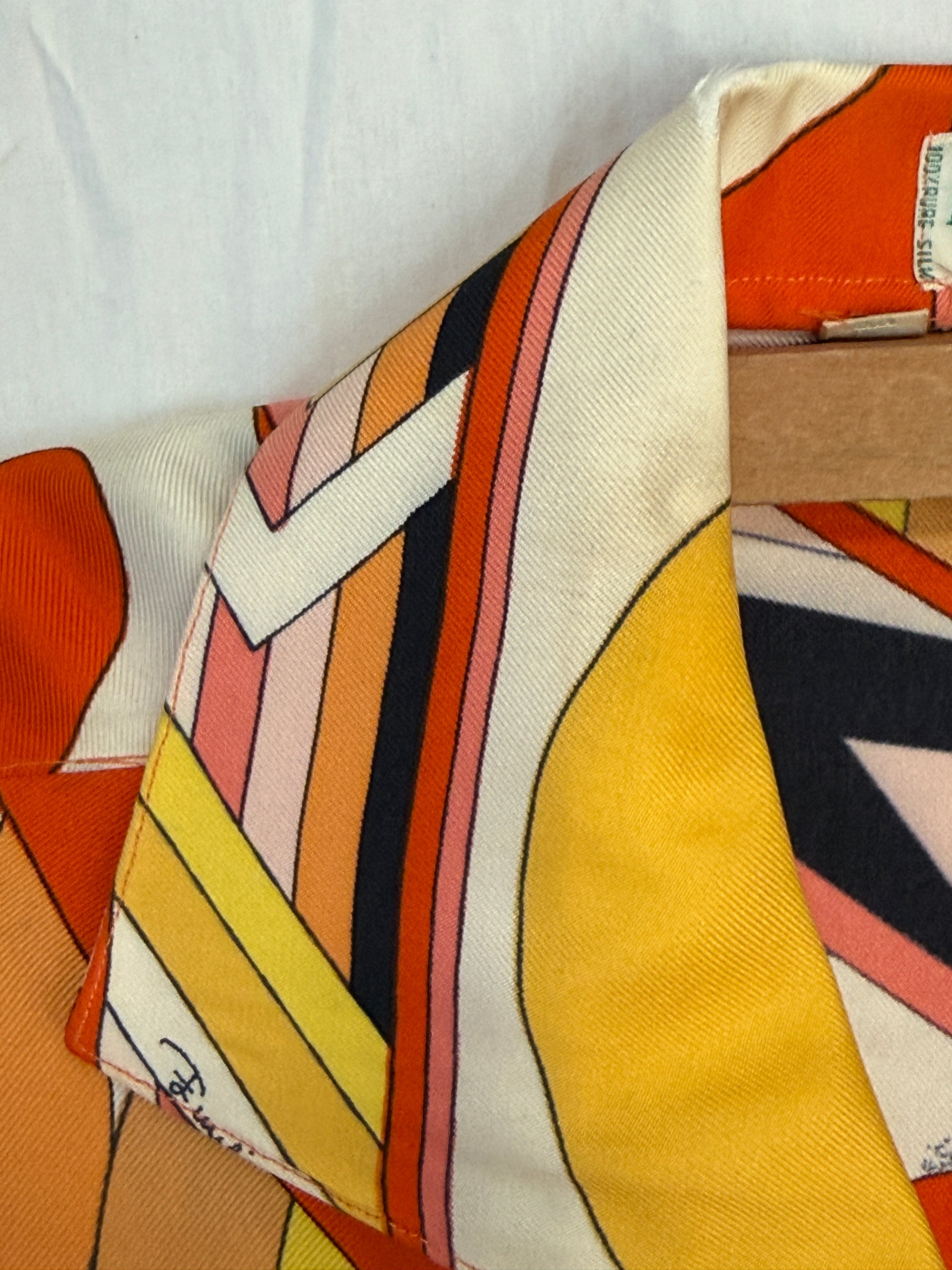 Vintage 1960’s Emilio Pucci Geometric Silk Blouse | Made in Italy Saks Fifth Avenue Silk Shirt