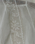 Antique Edwardian Romantic White Gauze Cotton Blouse | Vintage Sheer Top With Pom-Pom Tassels