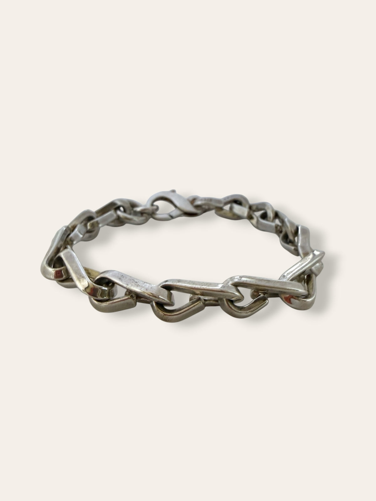 925 Sterling Silver Heavy Artisan Handmade Chain Link Bracelet