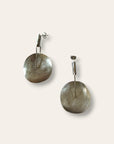 925 Sterling Silver Brutalist Silver Disc Drop Earrings | Modern Artisan Sterling Jewelry