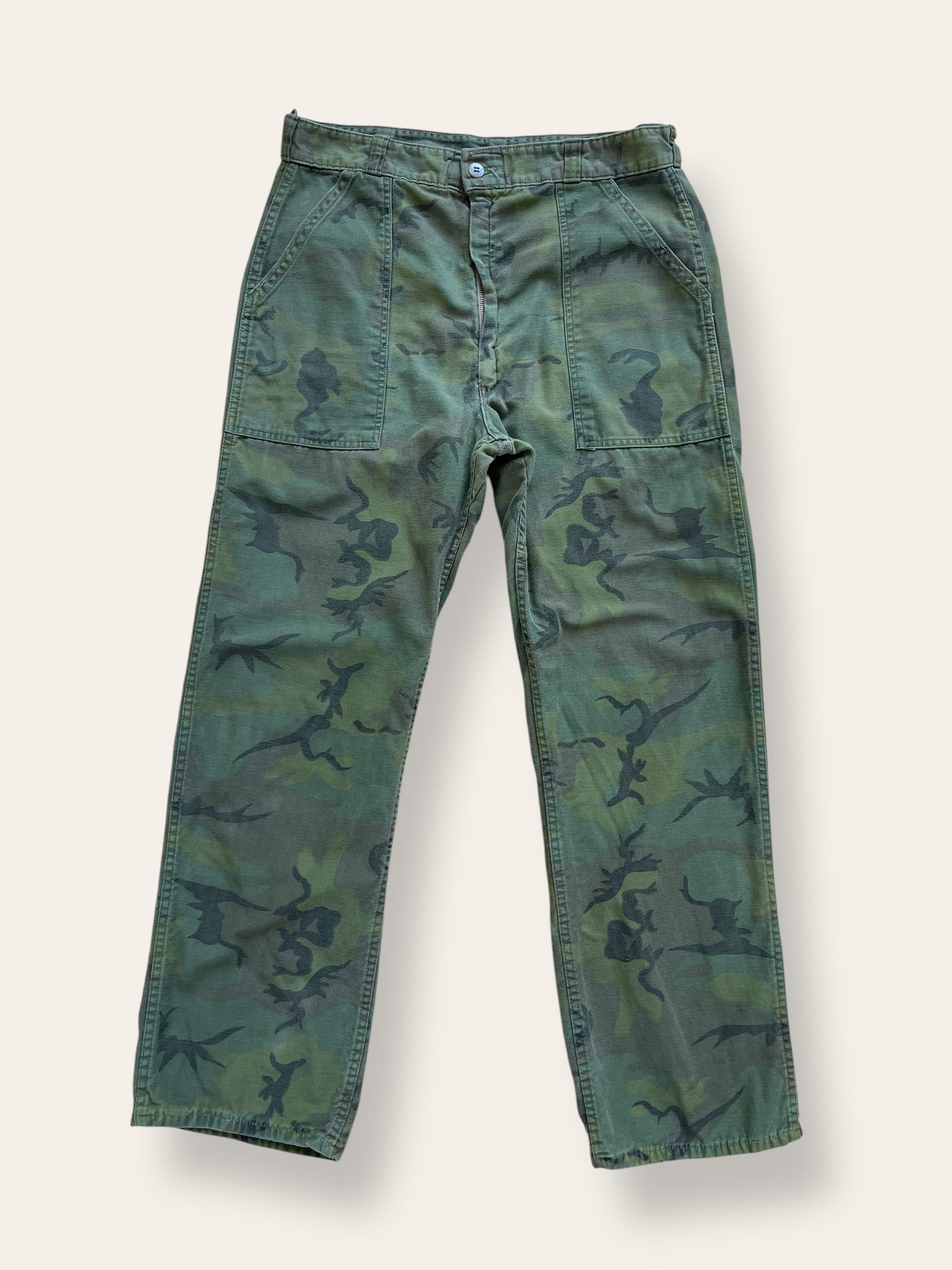 Vintage 1970’s Civilian ERDL Camo Sateen Baker Pants W:33
