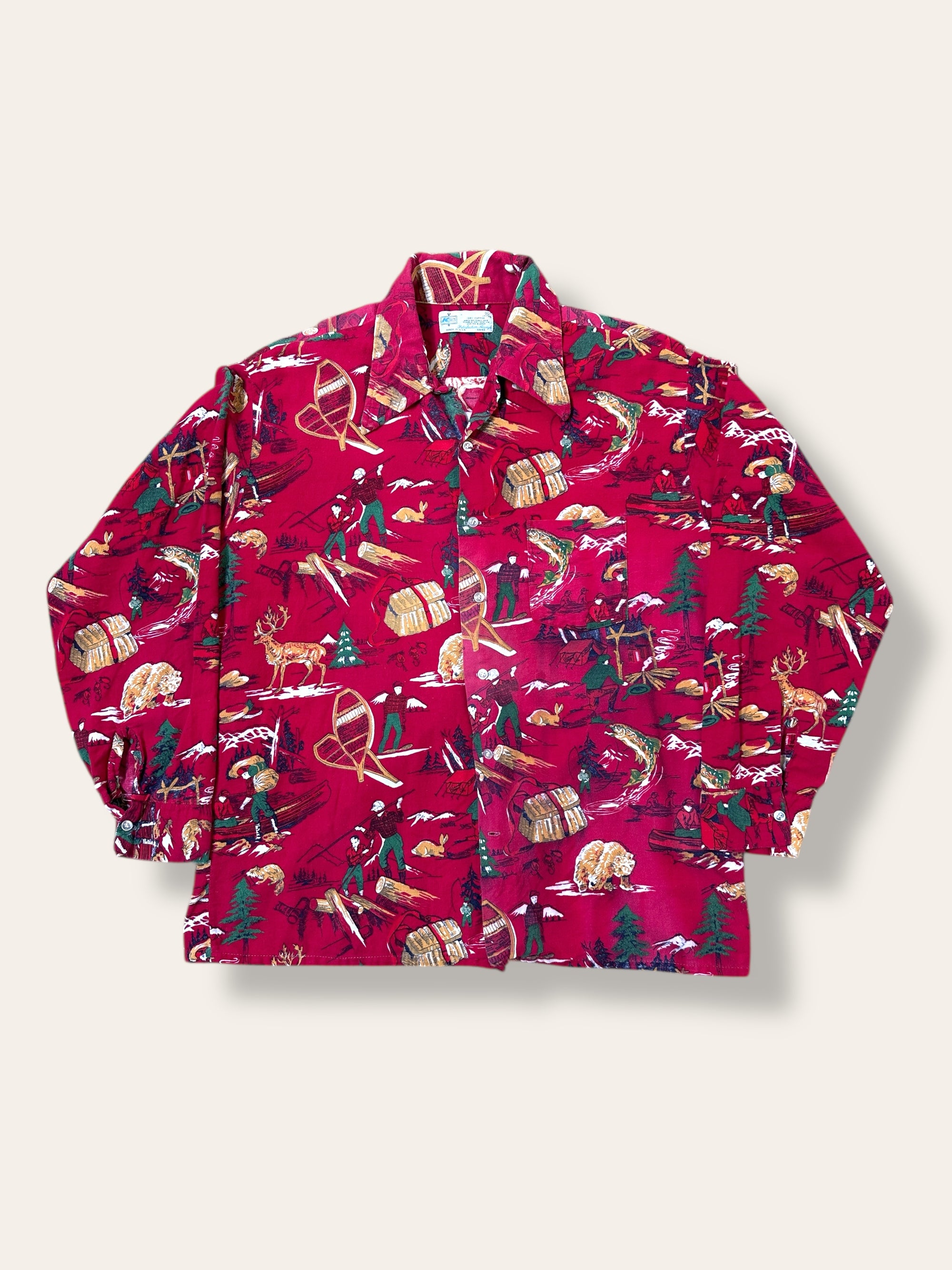 Vintage 1970’s Outdoors All Over Printed Flannel Shirt