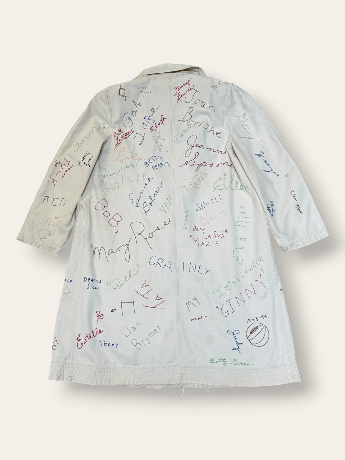 Vintage 1940’s Embroidered Signature Autograph Jacket | Class Autograph Coat