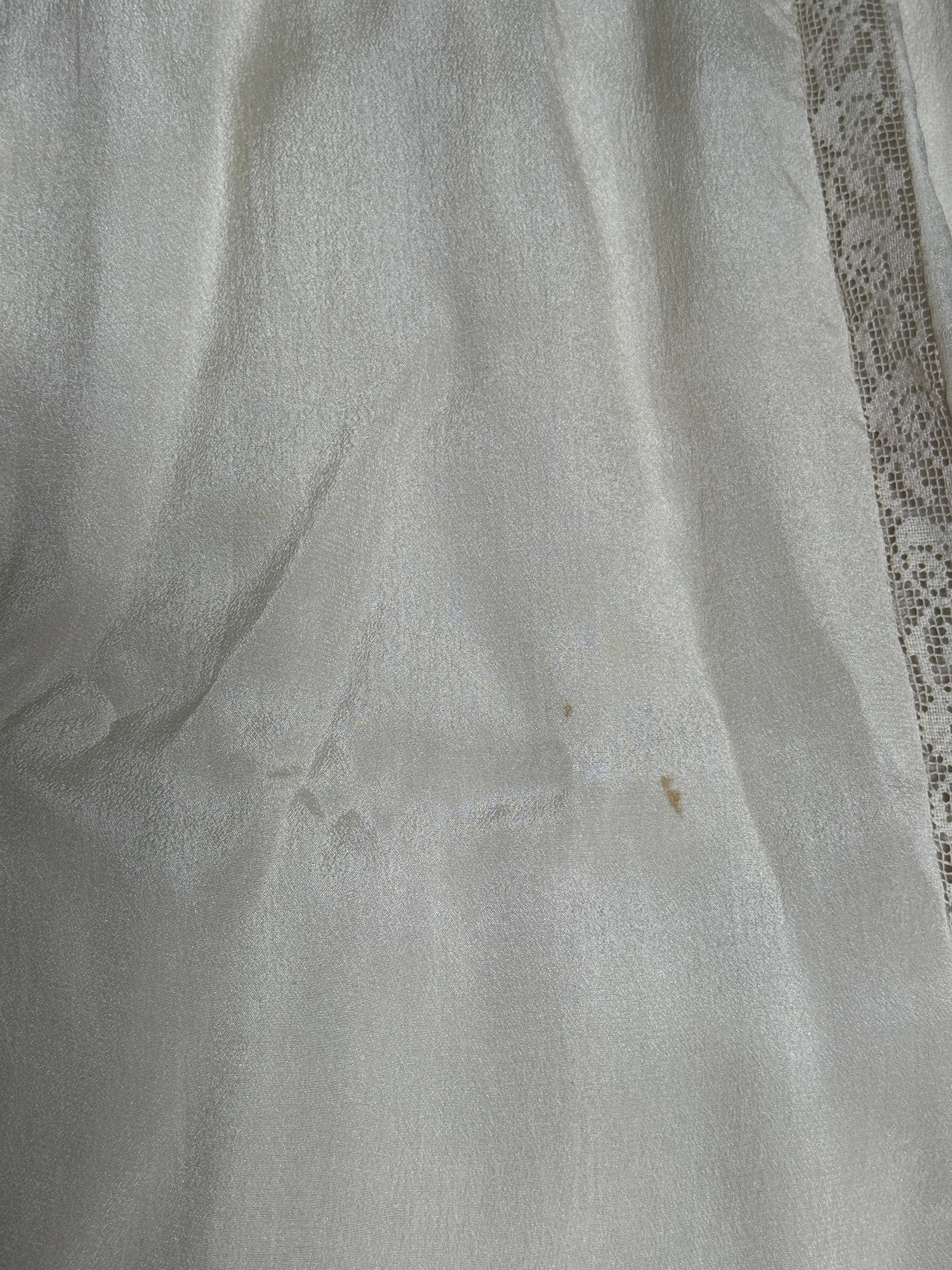 Vintage 1920’s Deadstock Cream Lace &amp; Silk Step In Slip Dress