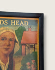 Vintage English MCM Pub Sign "Maids Head" | Mid Century Horse & Cart Tavern Wall Art | Framed British Bar Hand Painted Art
