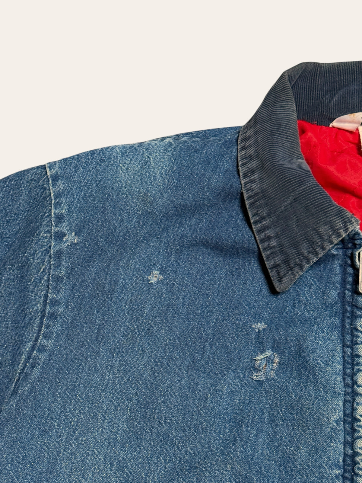 Vintage 1960s Key Imperial Denim Work Jacket | Belted Back Faded Denim