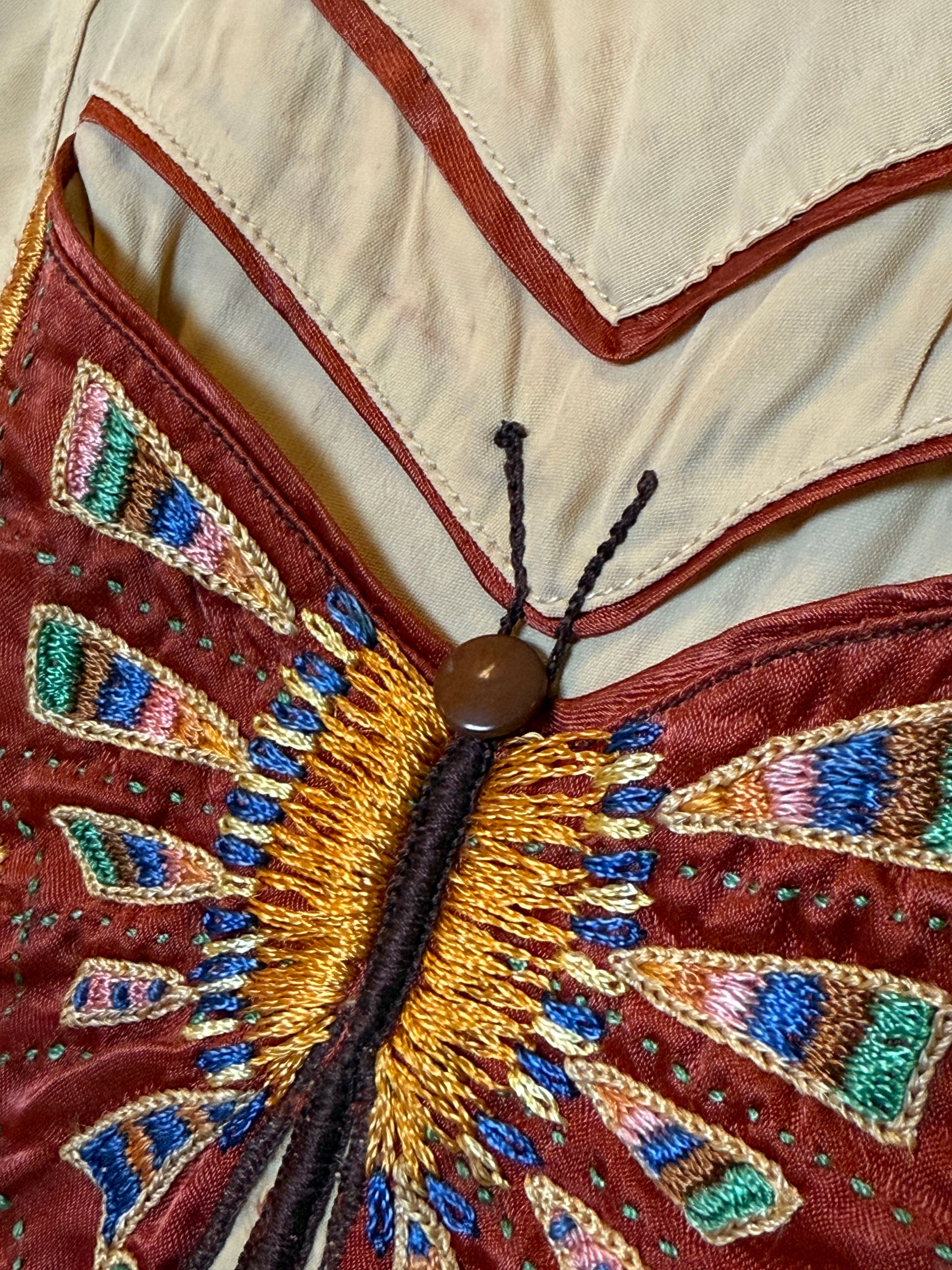 Vintage 1940’s Butterfly Embroidery Western Shirt