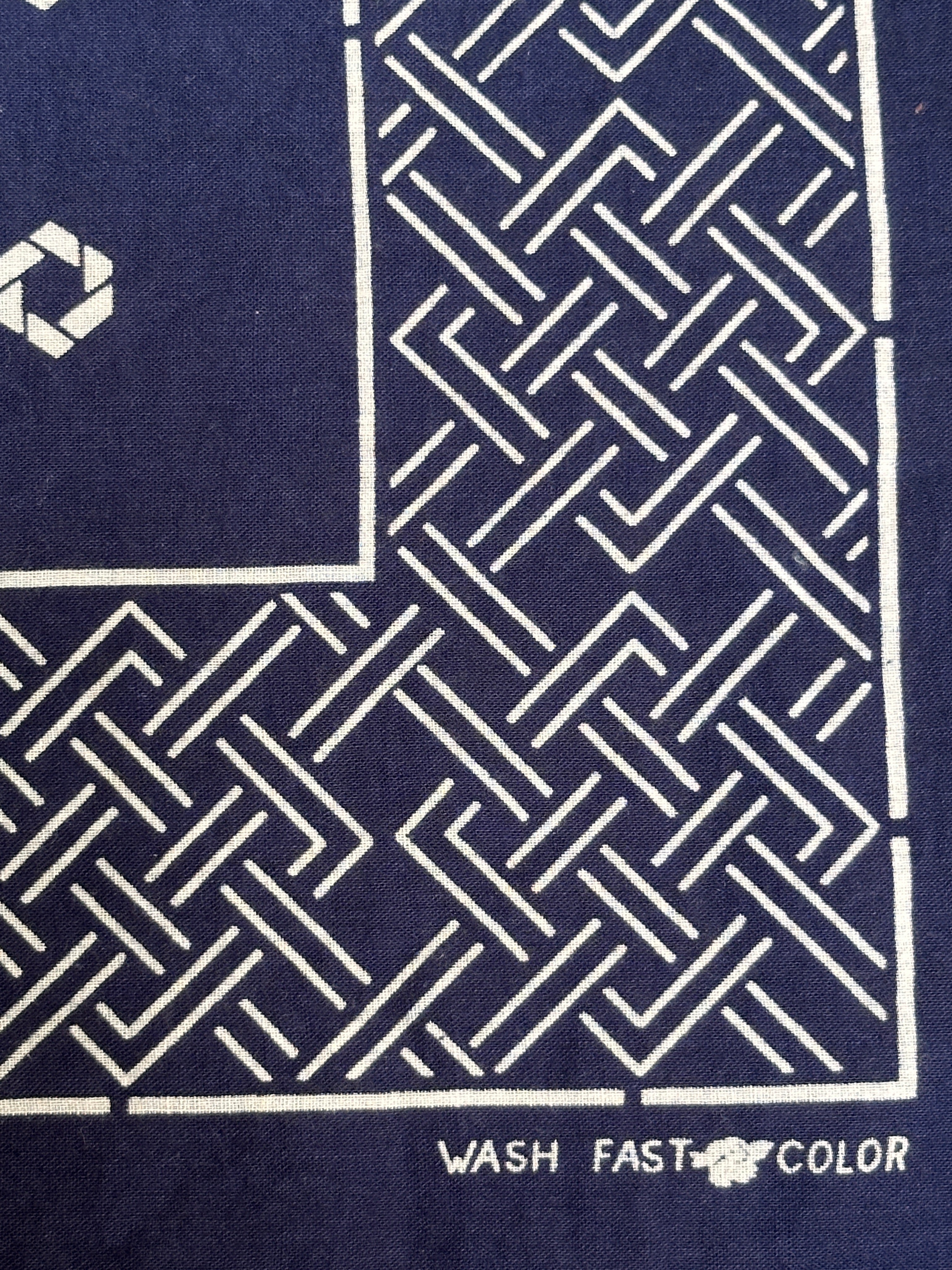 Vintage 1940's WPL Tiger Indigo Fast Color Bandana