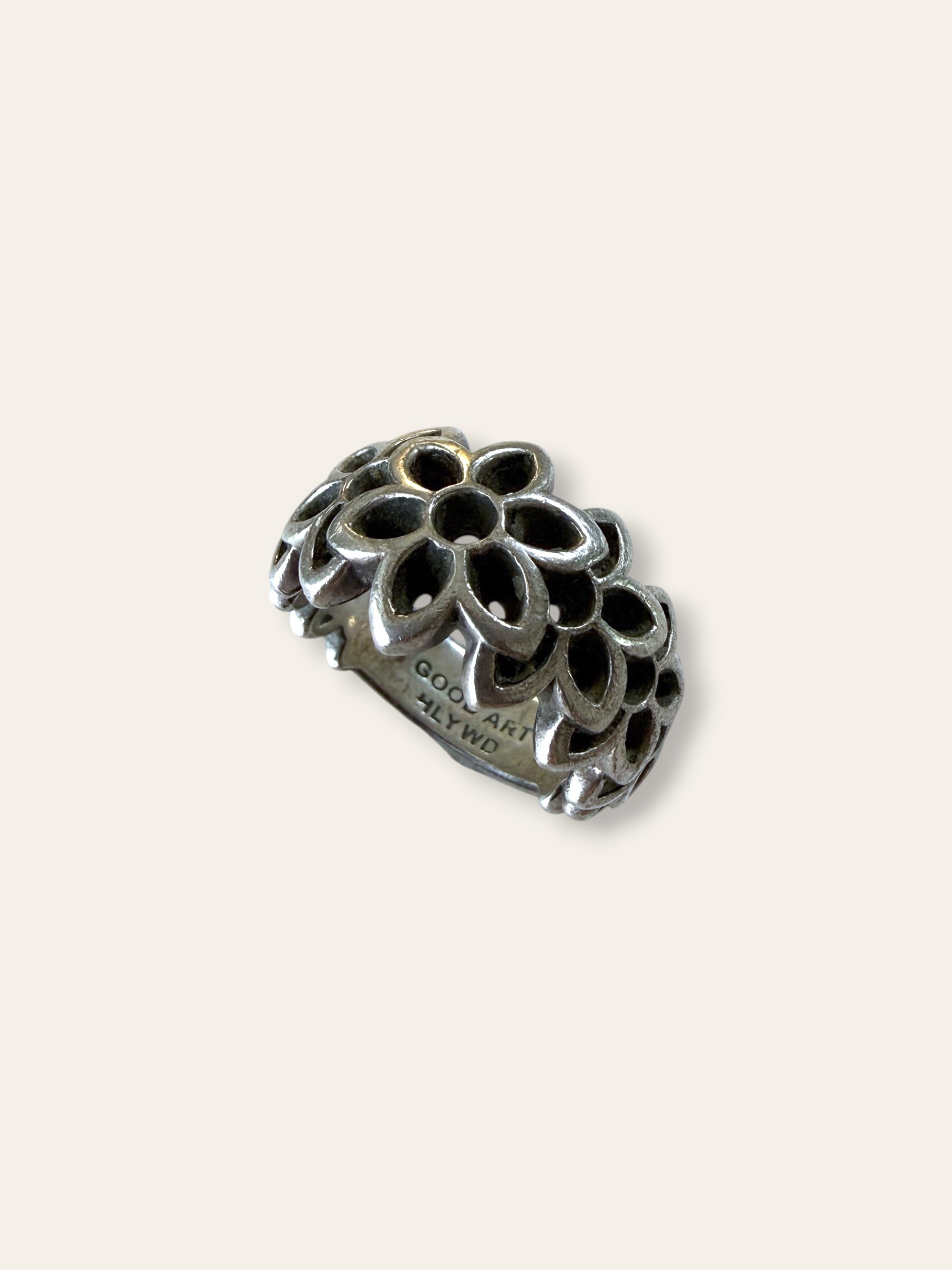 Good Art HLYWD 925 Sterling Silver Frida Ring | Sterling Silver Statement Band Ring Size 10