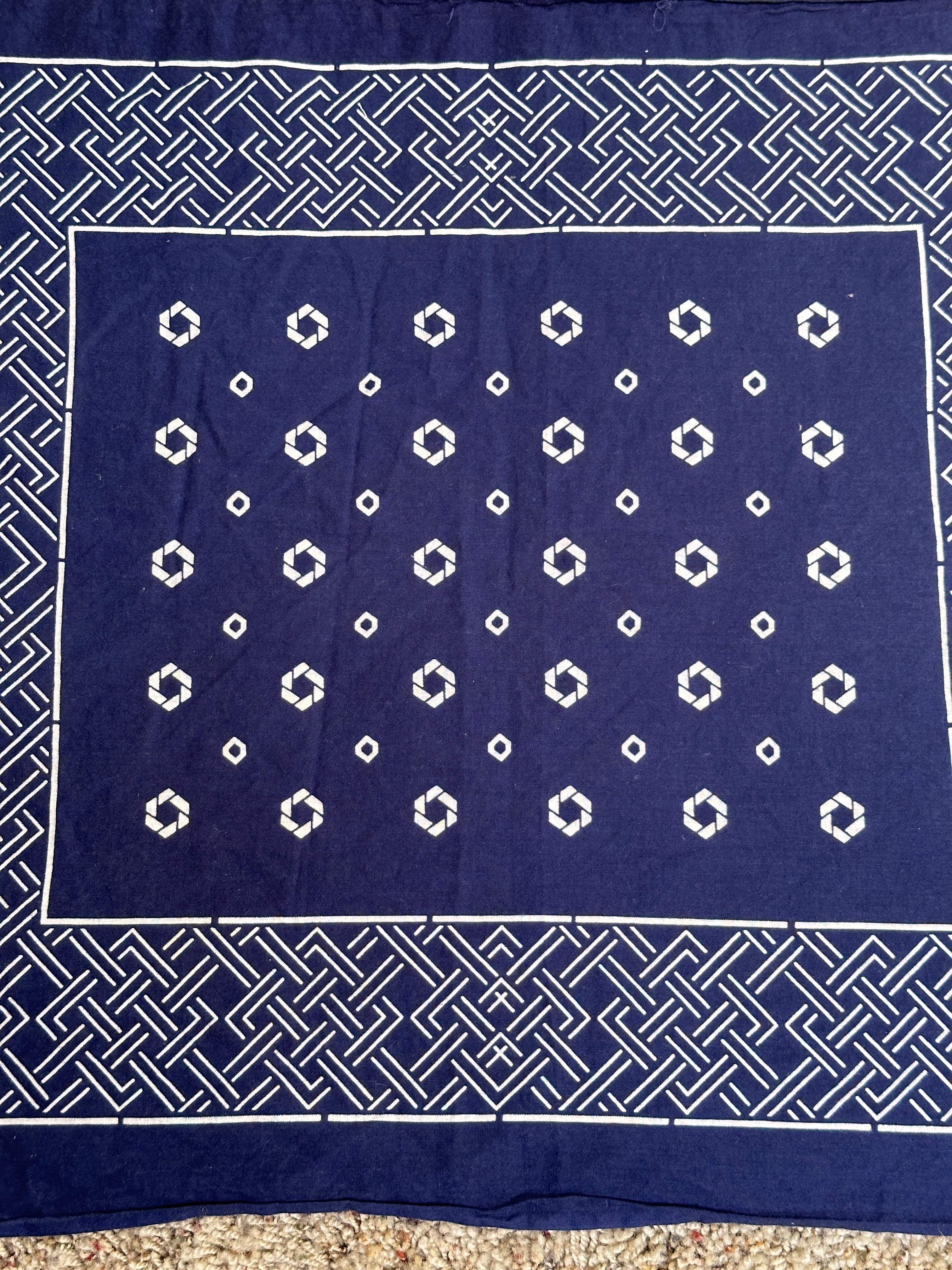 Vintage 1940's WPL Tiger Indigo Fast Color Bandana
