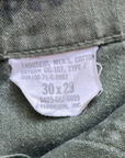 Vintage 1970’s US Army Issue Sateen OG-107 Baker Pants With Paint Splatter W:30