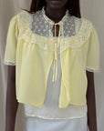 Vintage 1930s Silk & Lace Bed Jacket | Silk Lingerie Layering Top