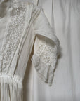 Antique 1900s Edwardian White Lace & Embroidered Cotton Lawn Dress  | Handcrafted Heirloom Bridal Gown