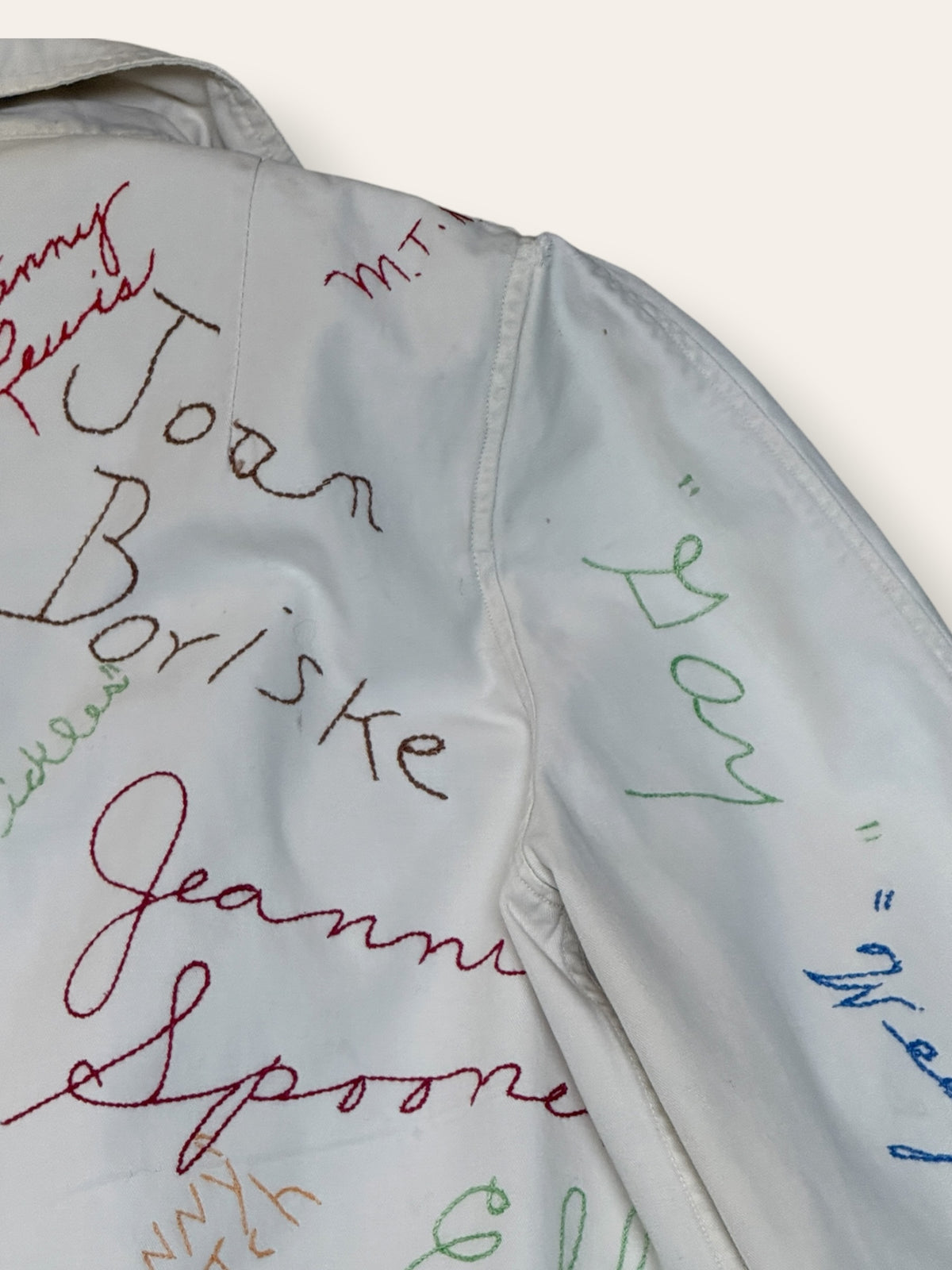 Vintage 1940’s Embroidered Signature Autograph Jacket | Class Autograph Coat