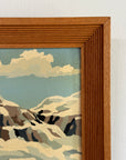 Vintage MCM Paint By Numbers Landscape Painting | Framed Mid Century Art