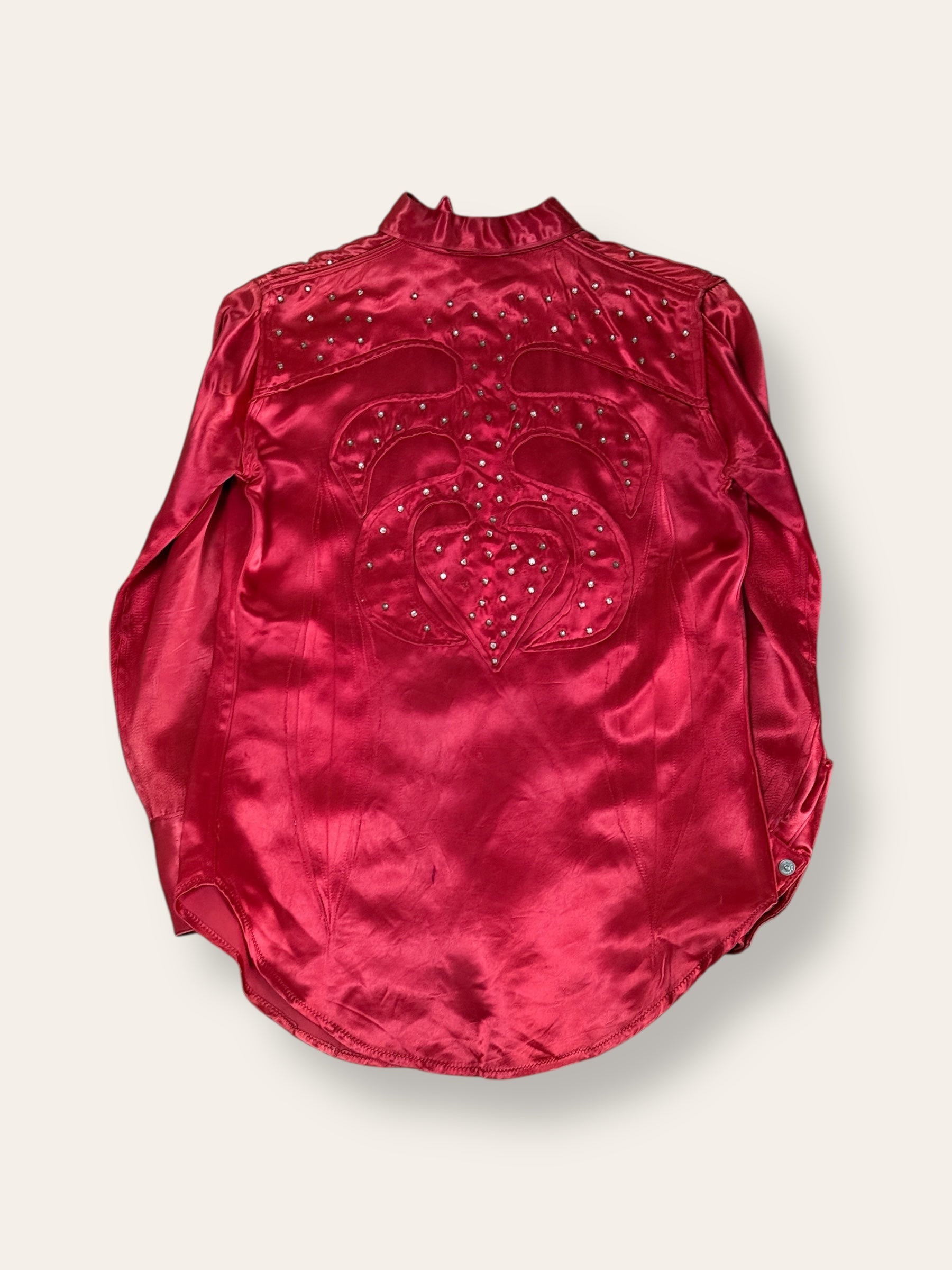 Vintage 1950’s Rhinestone Studded Satin Rodeo Western Shirt