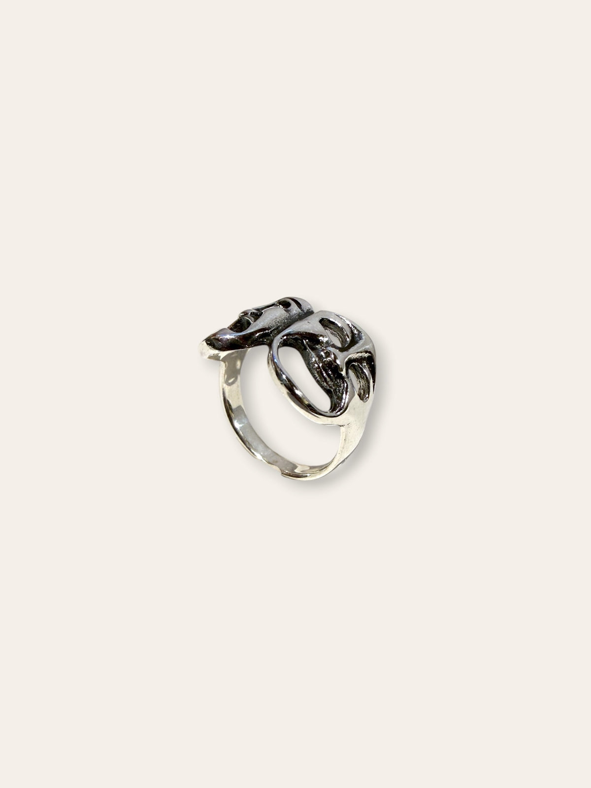 925 Sterling Silver Smile Now Cry Later Statement Ring