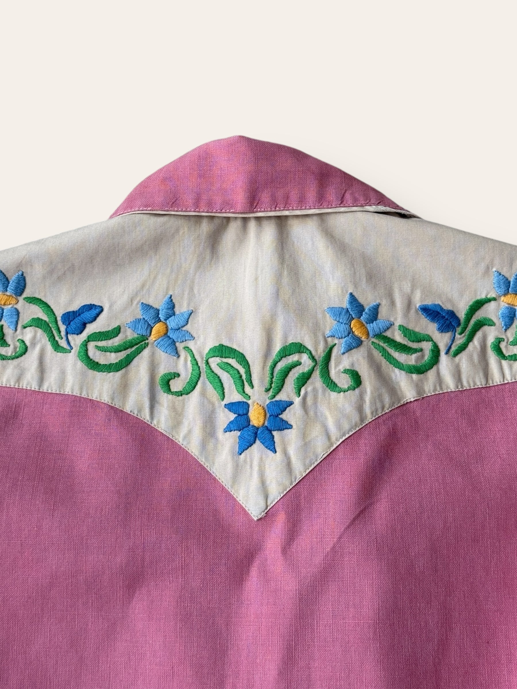 Vintage 1940’s Embroidered Cotton Western Shirt
