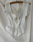 Vintage Early 1900’s Butterfly Crochet Cotton Chemise Camisole