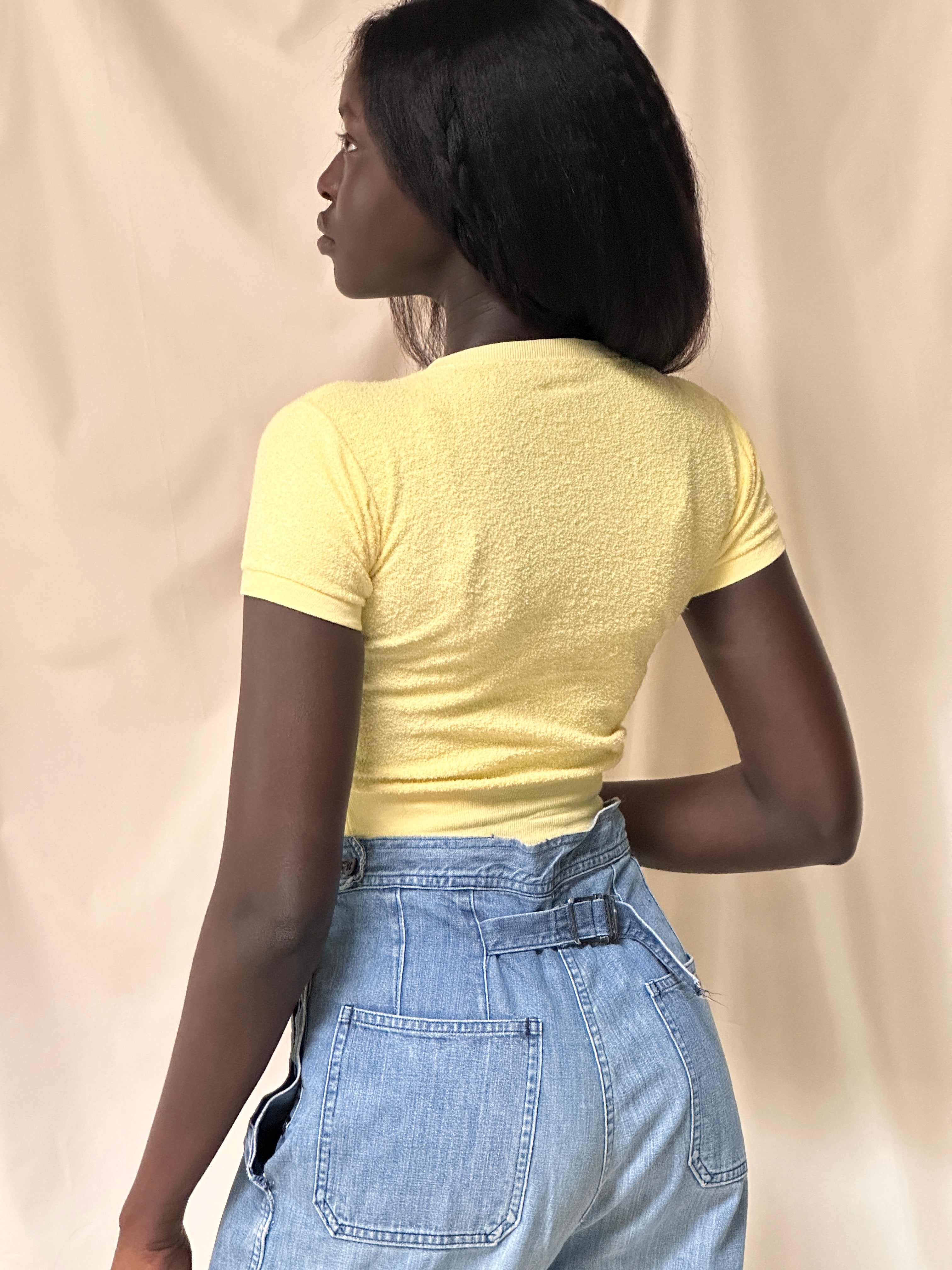 yellow champion crop top
