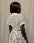 Vintage 1940’s Cotton Eyelet Sun Dress | Open Front  | Romantic Heirloom Cover