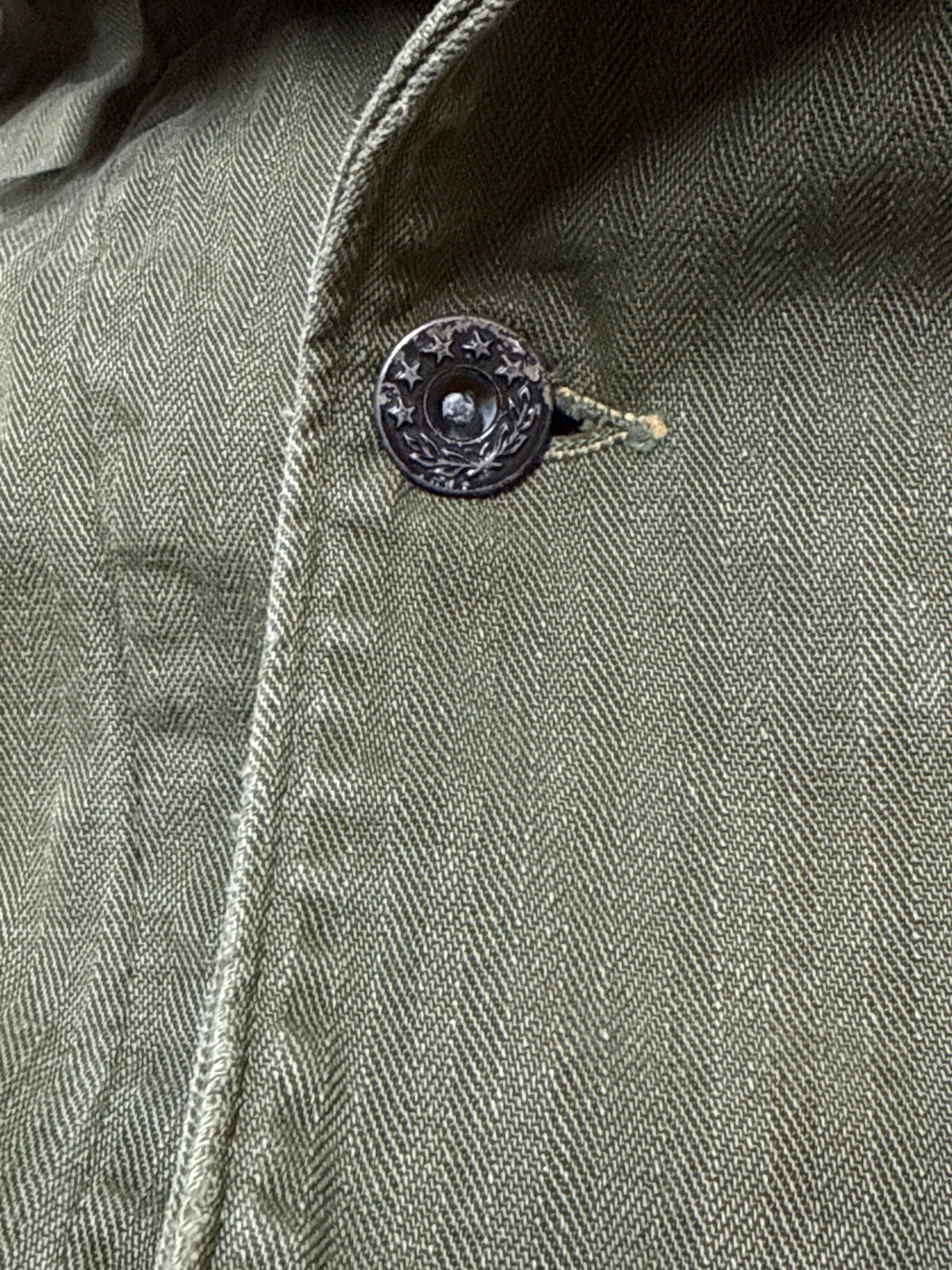 Vintage 1940’s WWII Repaired US Navy N-3 HBT Stencil Jacket