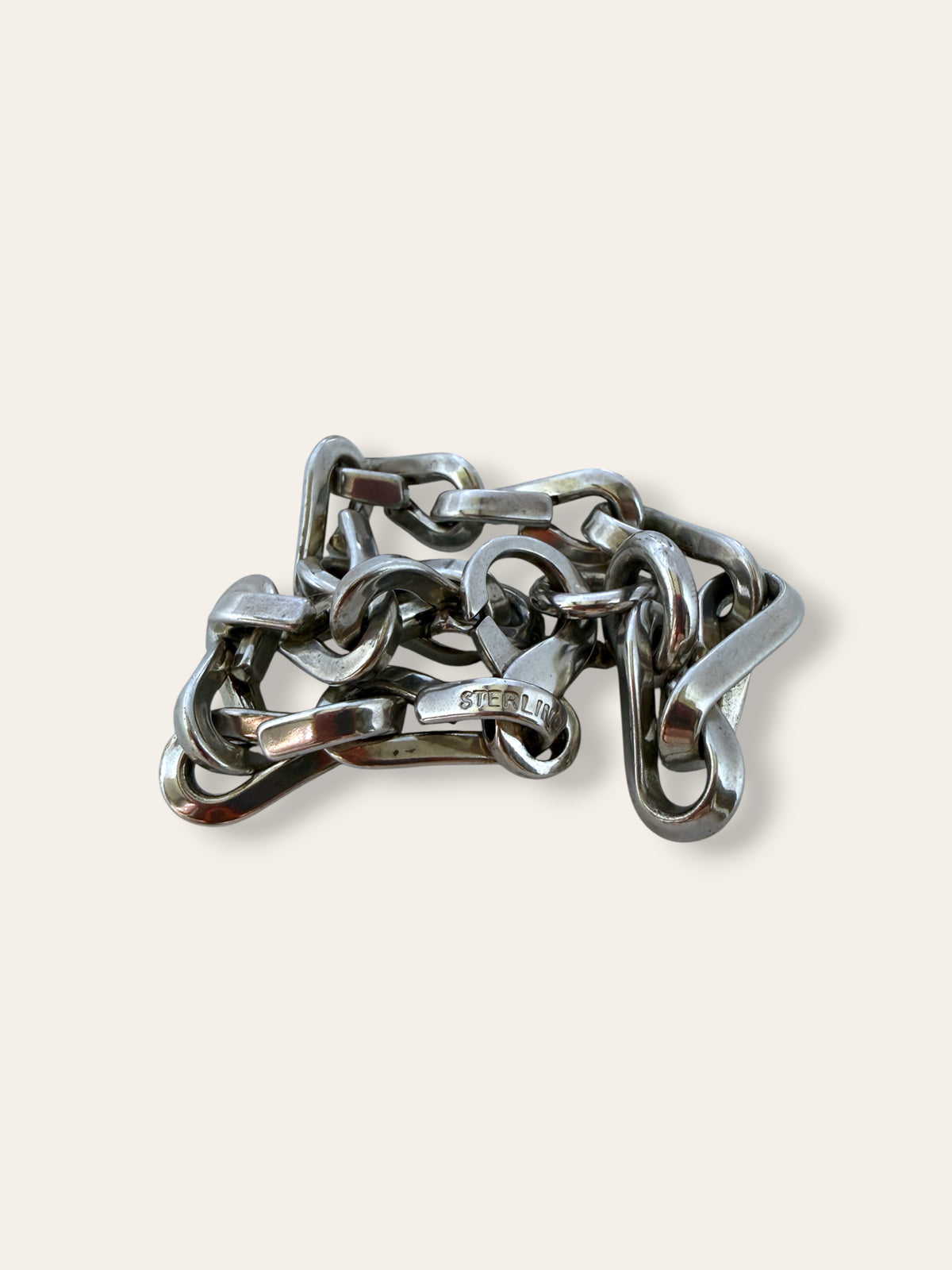 925 Sterling Silver Heavy Artisan Handmade Chain Link Bracelet