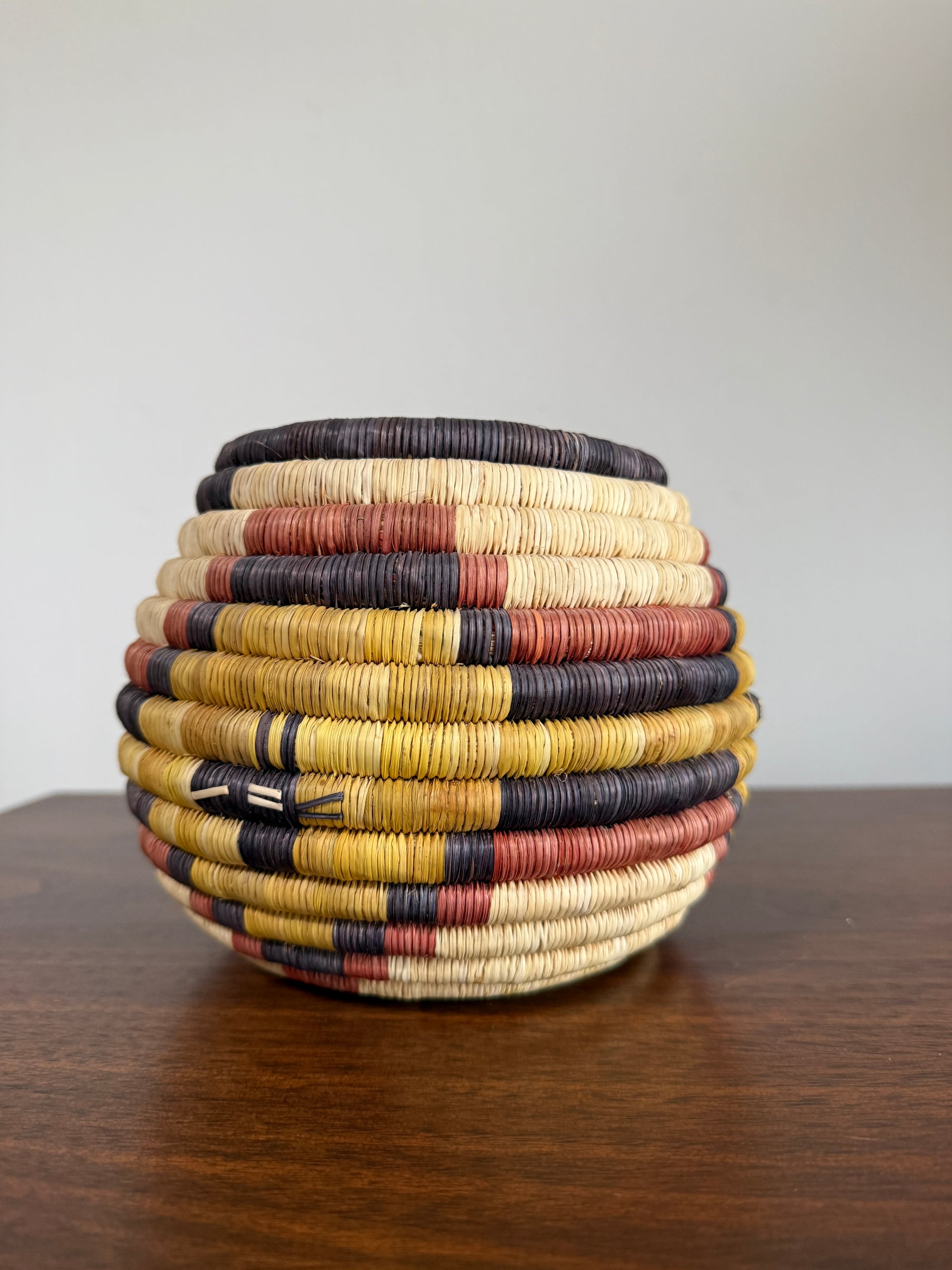 Vintage 1960s Hopi Coiled Pictorial Bowl Handmade Basket | Hopi Native American Basket