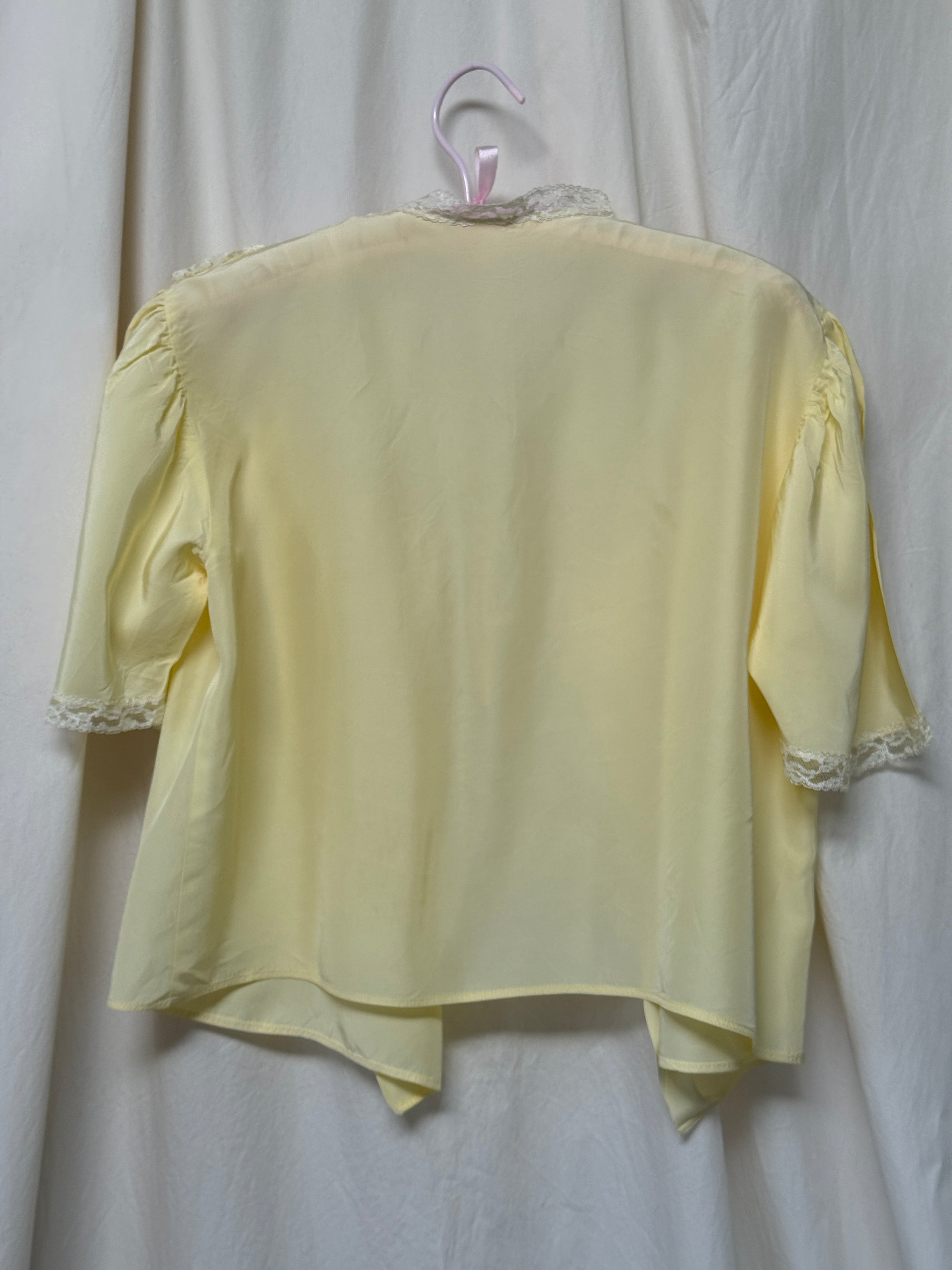 Vintage 1930s Silk &amp; Lace Bed Jacket | Silk Lingerie Layering Top