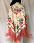 Vintage 1920’s Manton De Manila Silk Embroidered Double-Sided Piano Shawl ///SOLD///