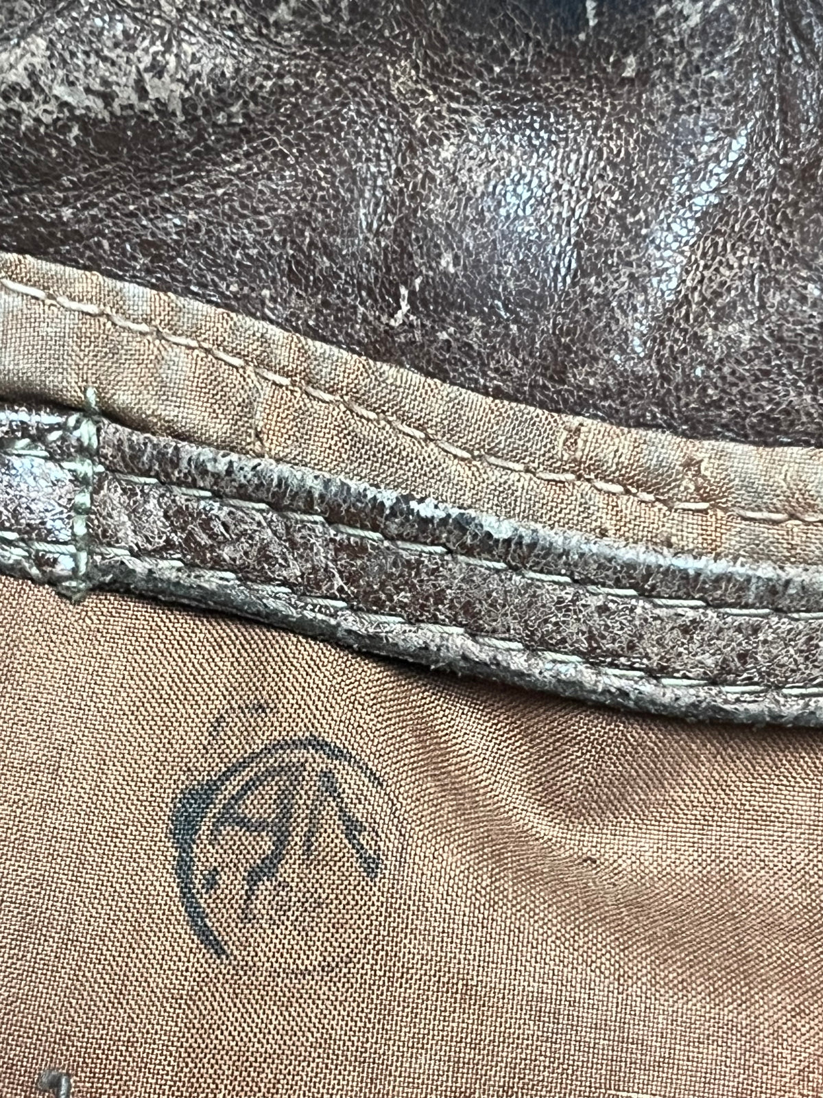 Vintage WWII USAAF A-2 Horsehide Bomber Jacket | 1940s Sz 38 Leather Flight Jacket