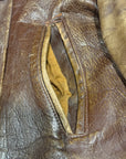 Vintage 1940-50s Windward Horsehide Leather Jacket | Montgomery Ward Brown Belted Back Jacket