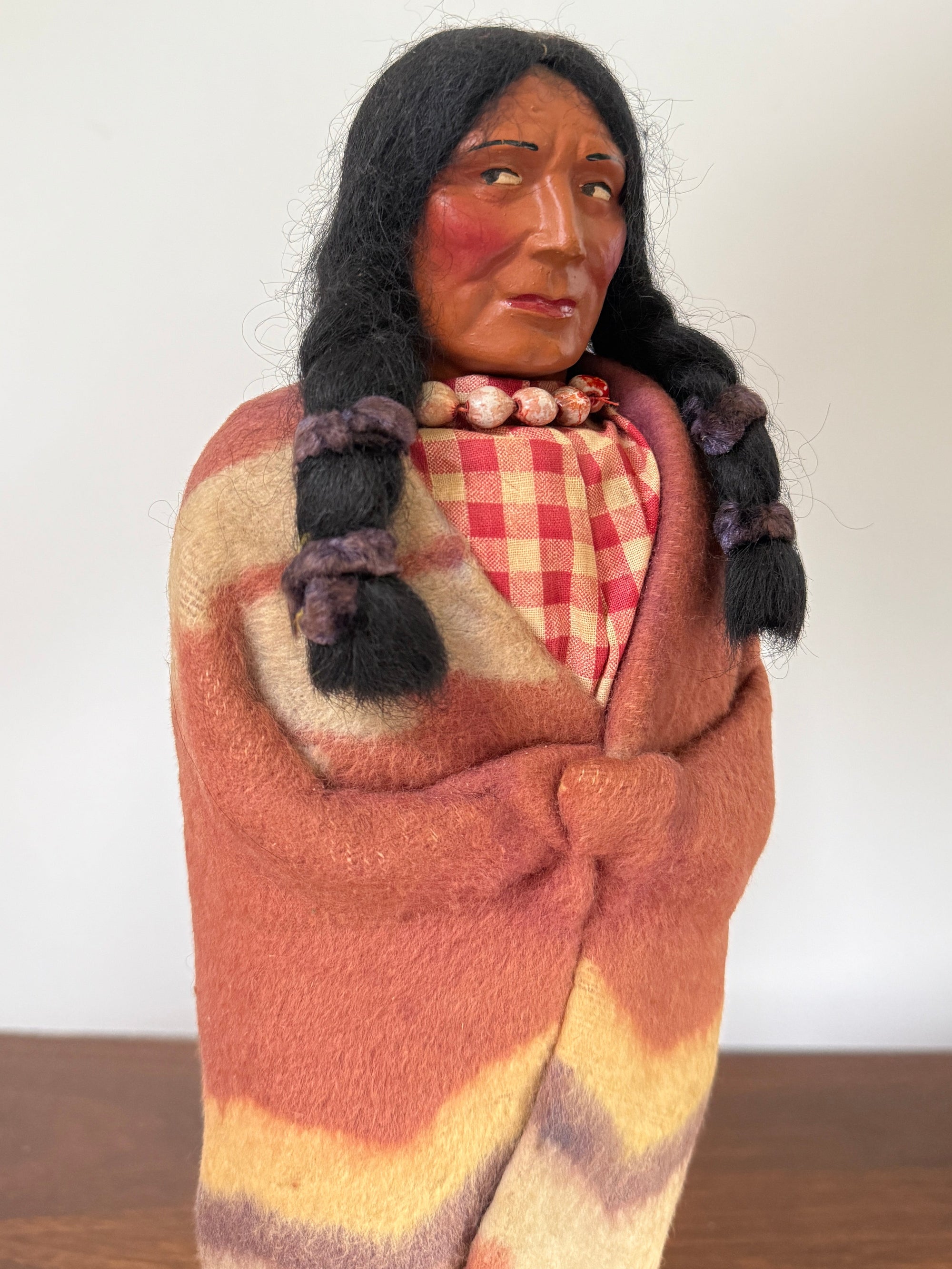 Vintage 1940s Skookum Native American Doll | Handcrafted Black Hills Souvenir Figure