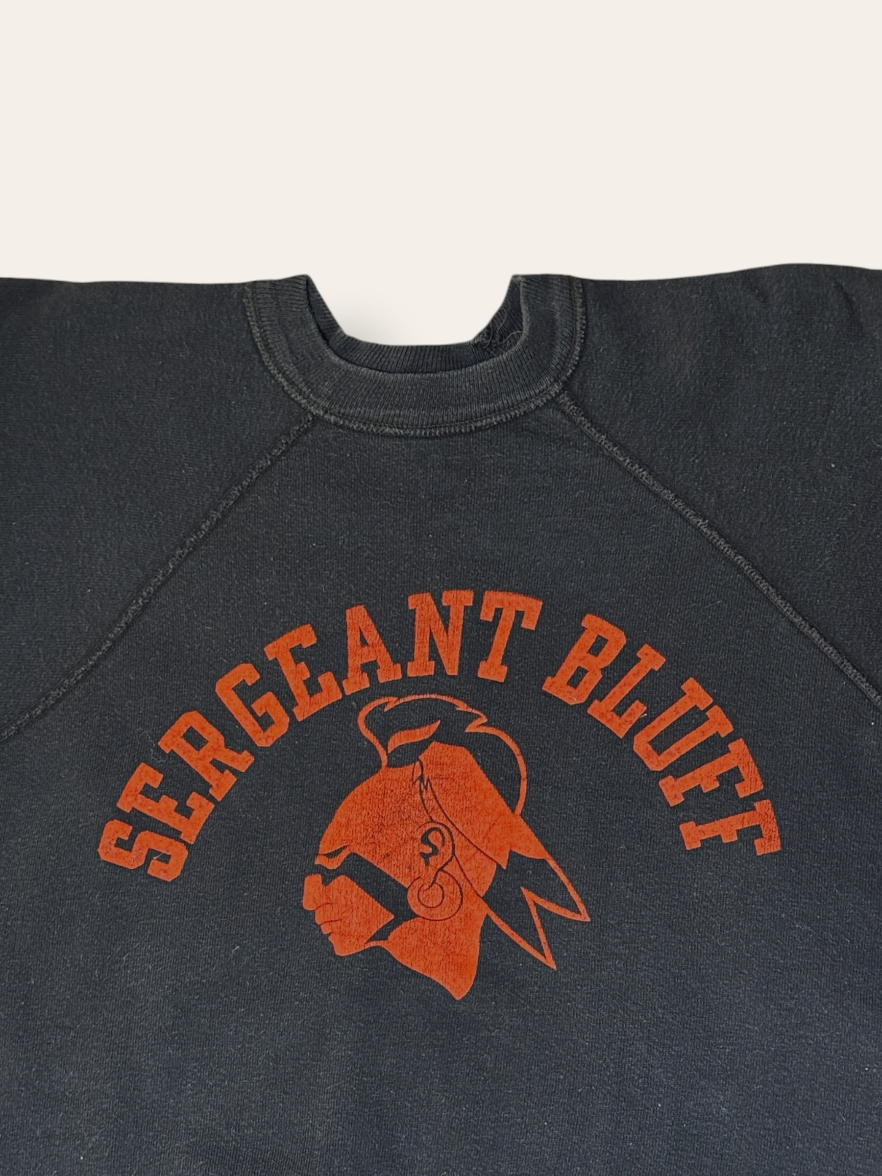Vintage 1960’s Flock Print Sergeant Bluff School Sweatshirt