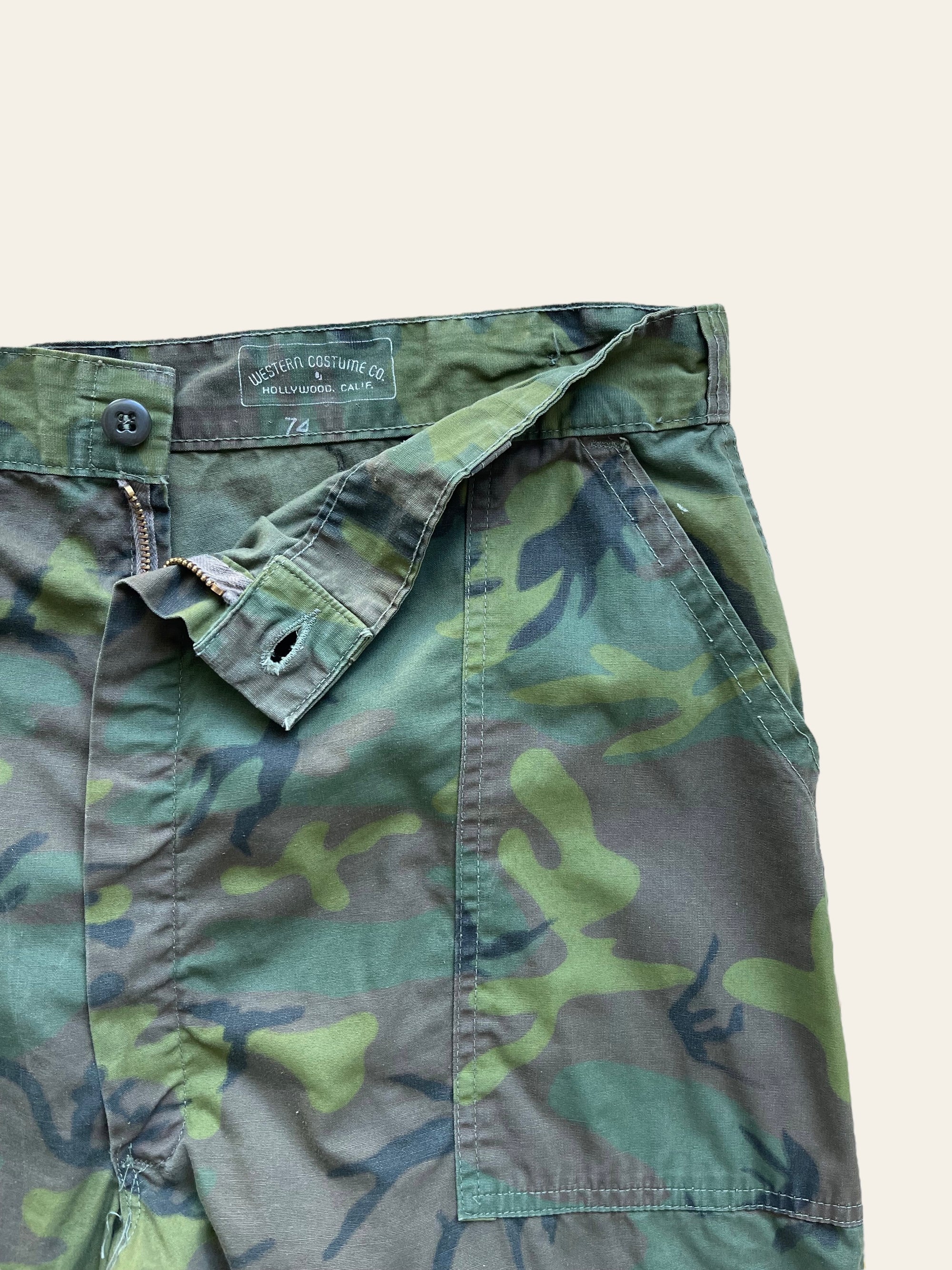 Vintage 1970’s Civilian ERDL Camo Poplin Ripstop Baker Pants W:36