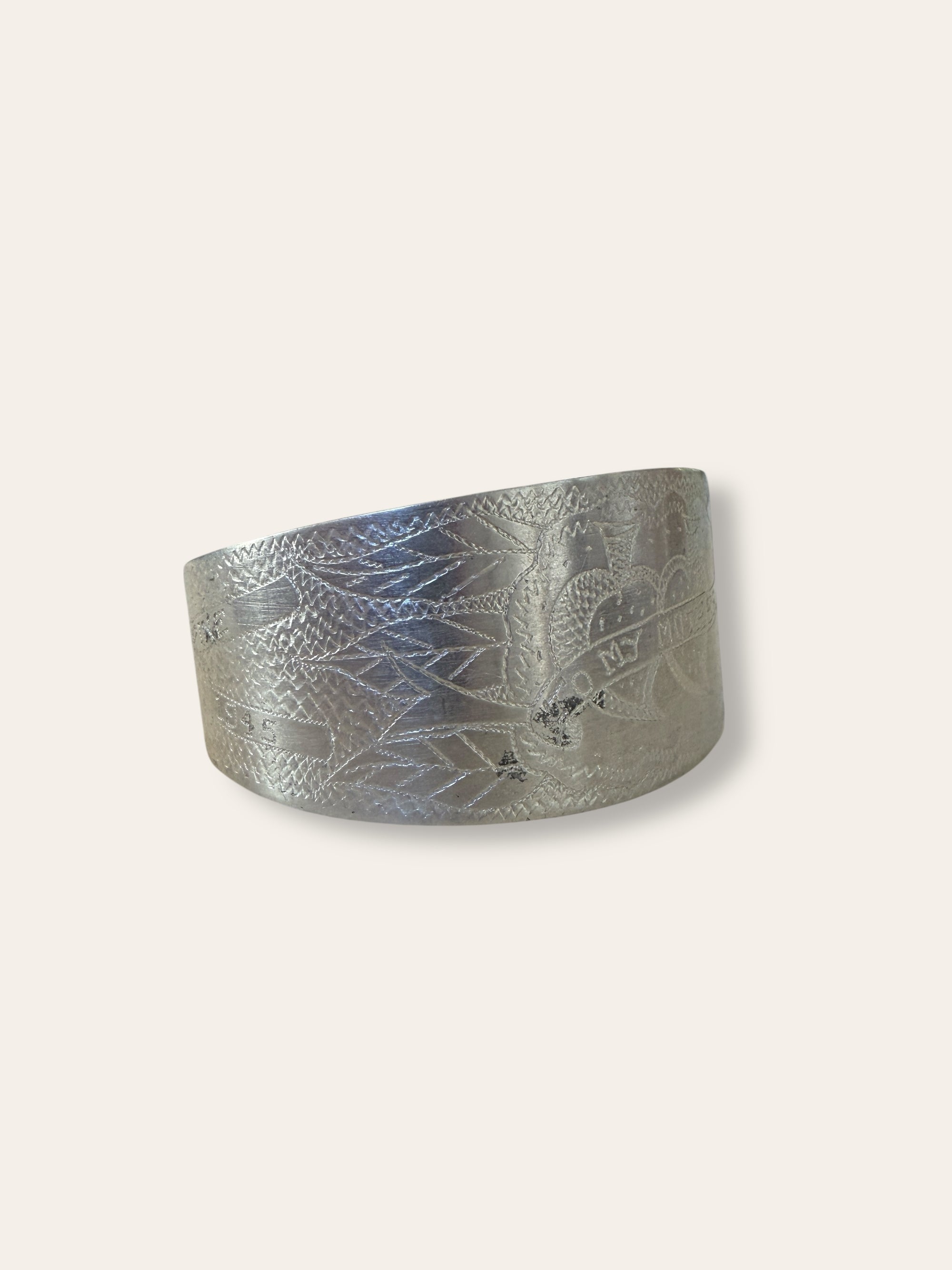 Vintage 1945 Trench Art Cuff