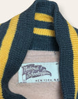 Vintage 1950s Fraternity Navy & Gold Satin Varsity Jacket |  Snake Letterman Coat