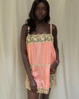 Vintage 1920’s Deadstock Lace & Silk Step In Slip Dress