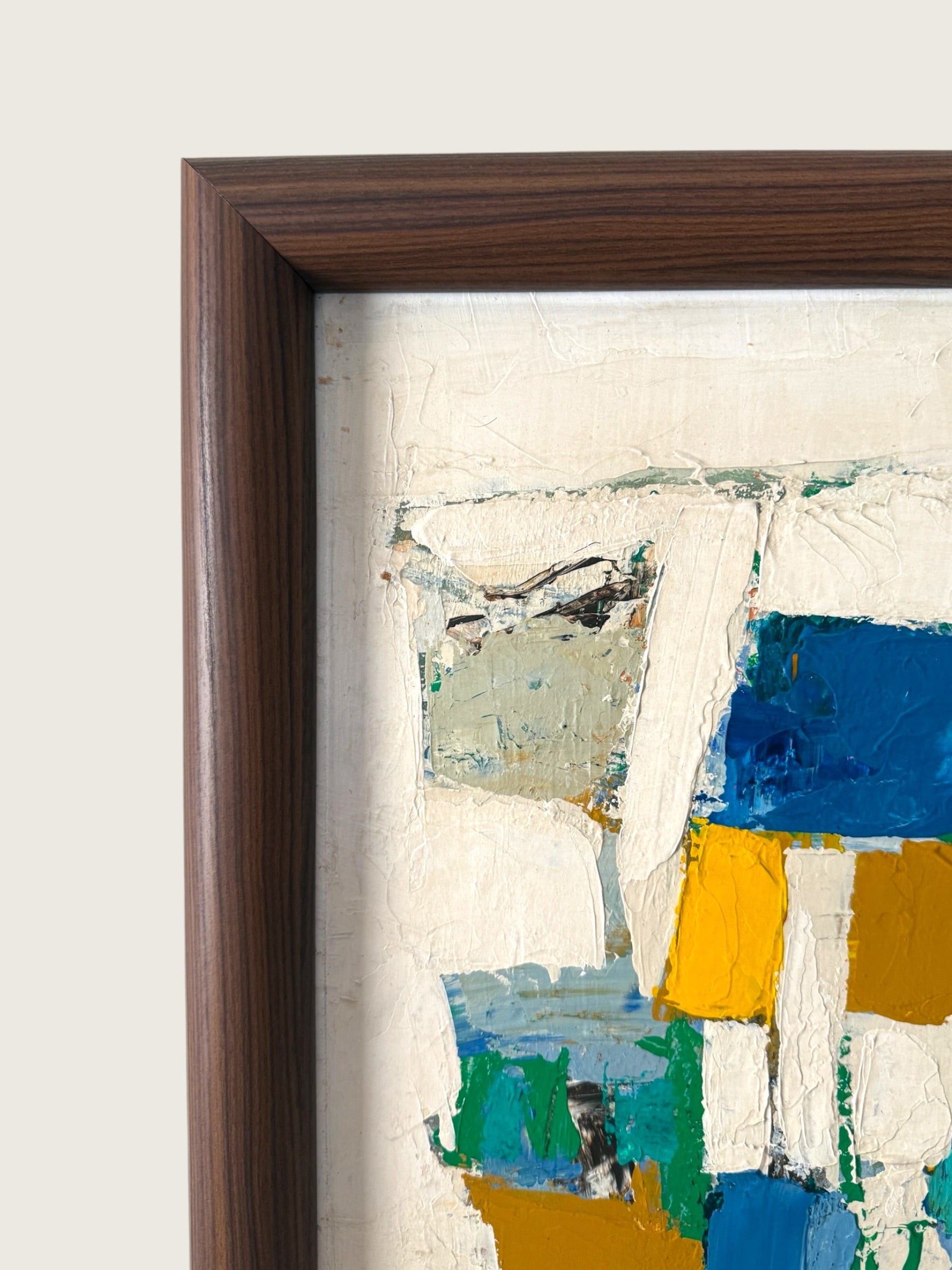 Vintage 1950s Bassett Mid-Century Modern Abstract Painting | Vintage MCM Painting