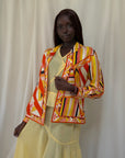 Vintage 1960’s Emilio Pucci Geometric Silk Blouse | Made in Italy Saks Fifth Avenue Silk Shirt