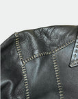 Vintage 1970’s Christie Hand-Sewn Black Leather Shirt | East West North Beach Style Leather Shirt