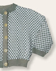 Vintage 1940’s Sage Jacquard Knit Cardigan