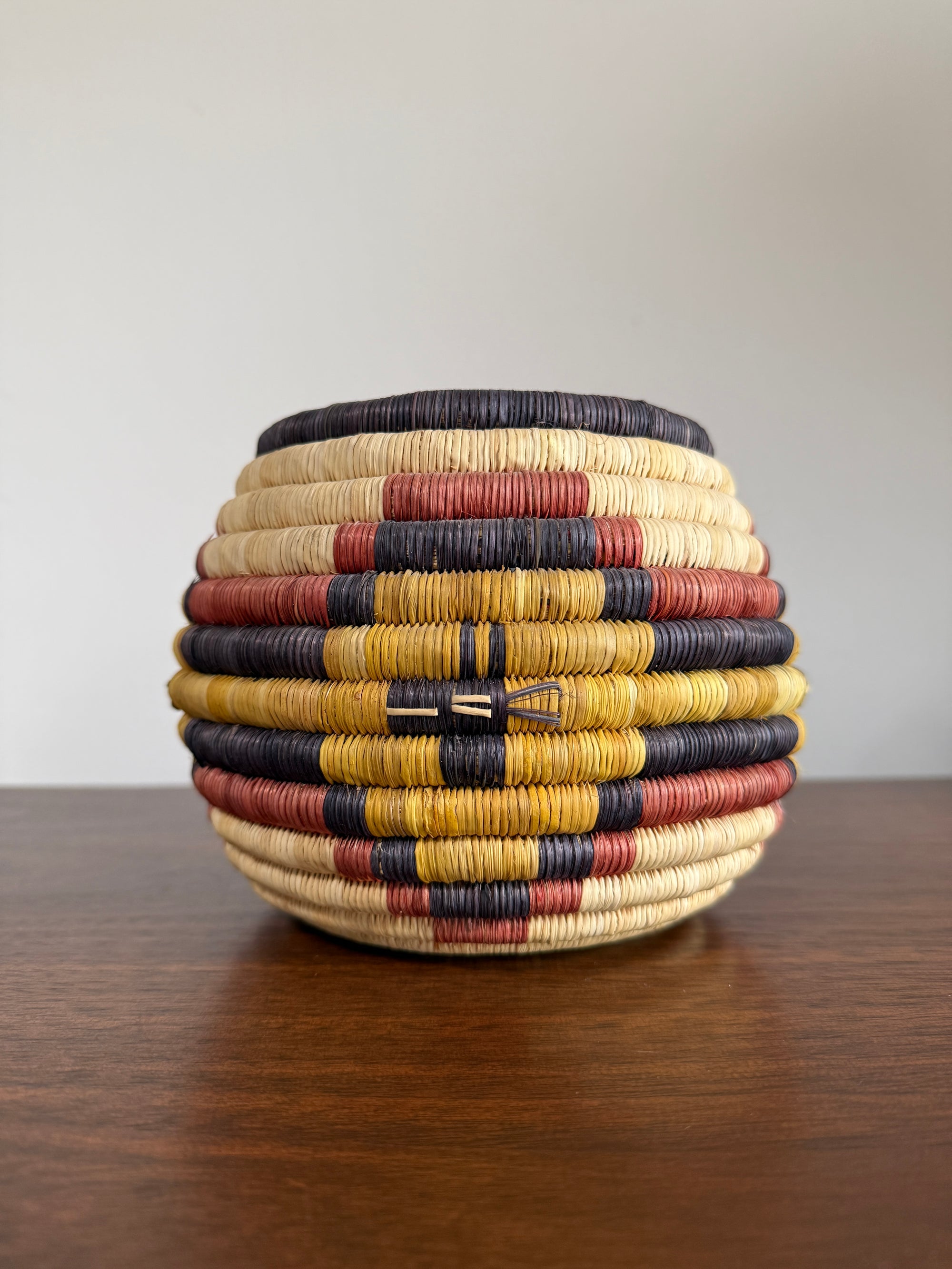 Vintage 1960s Hopi Coiled Pictorial Bowl Handmade Basket | Hopi Native American Basket