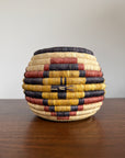 Vintage 1960s Hopi Coiled Pictorial Bowl Handmade Basket | Hopi Native American Basket