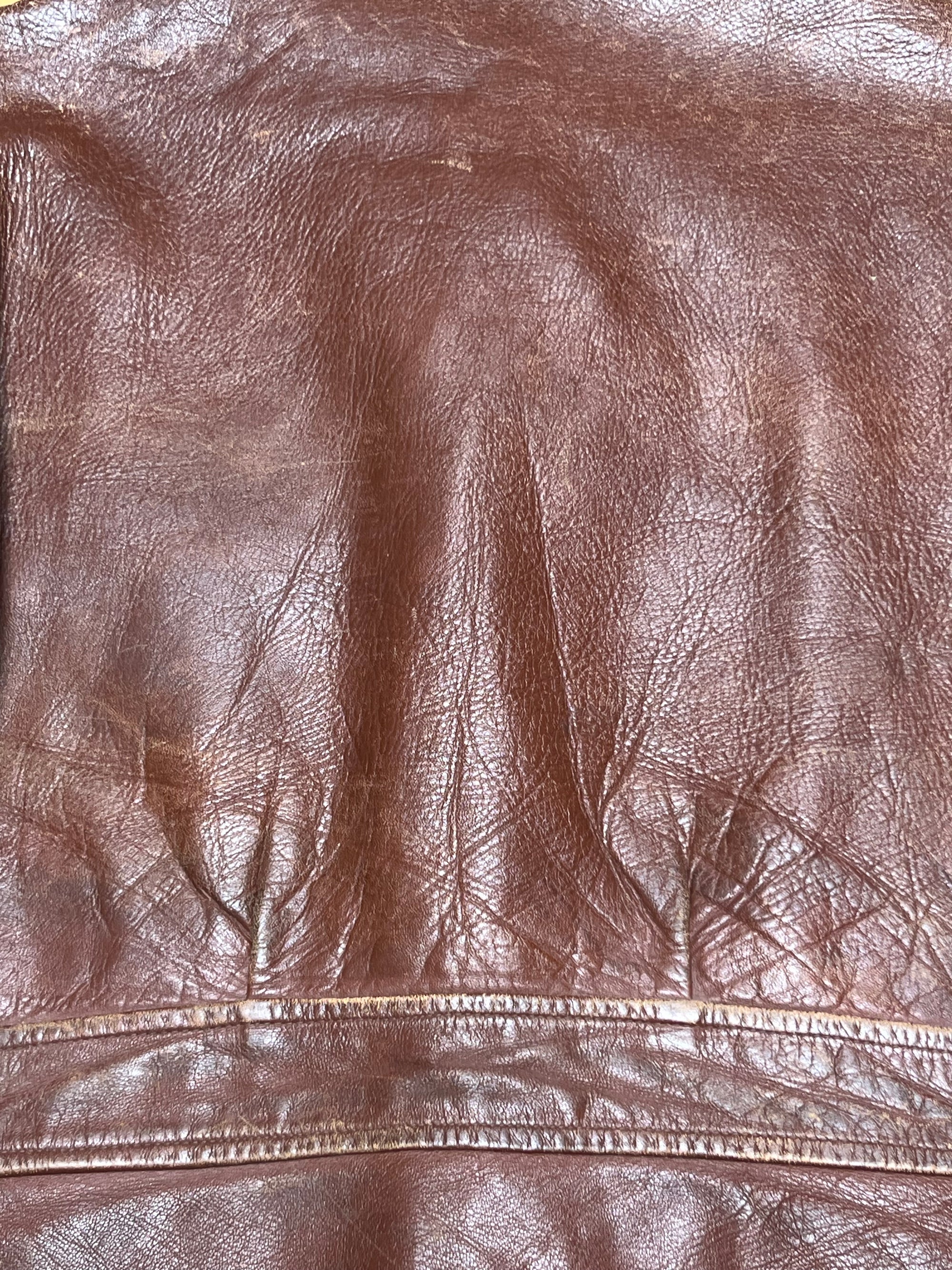 Vintage 1940s Horsehide Leather Jacket | Half Belt Leather Jacket