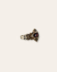 Antique Victorian 9ct Gold Ring | Garnet & Seed Pearl Accent Ring Size 6