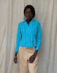 Vintage 1950’s Turquoise Fleck Miller Western Rayon Shirt