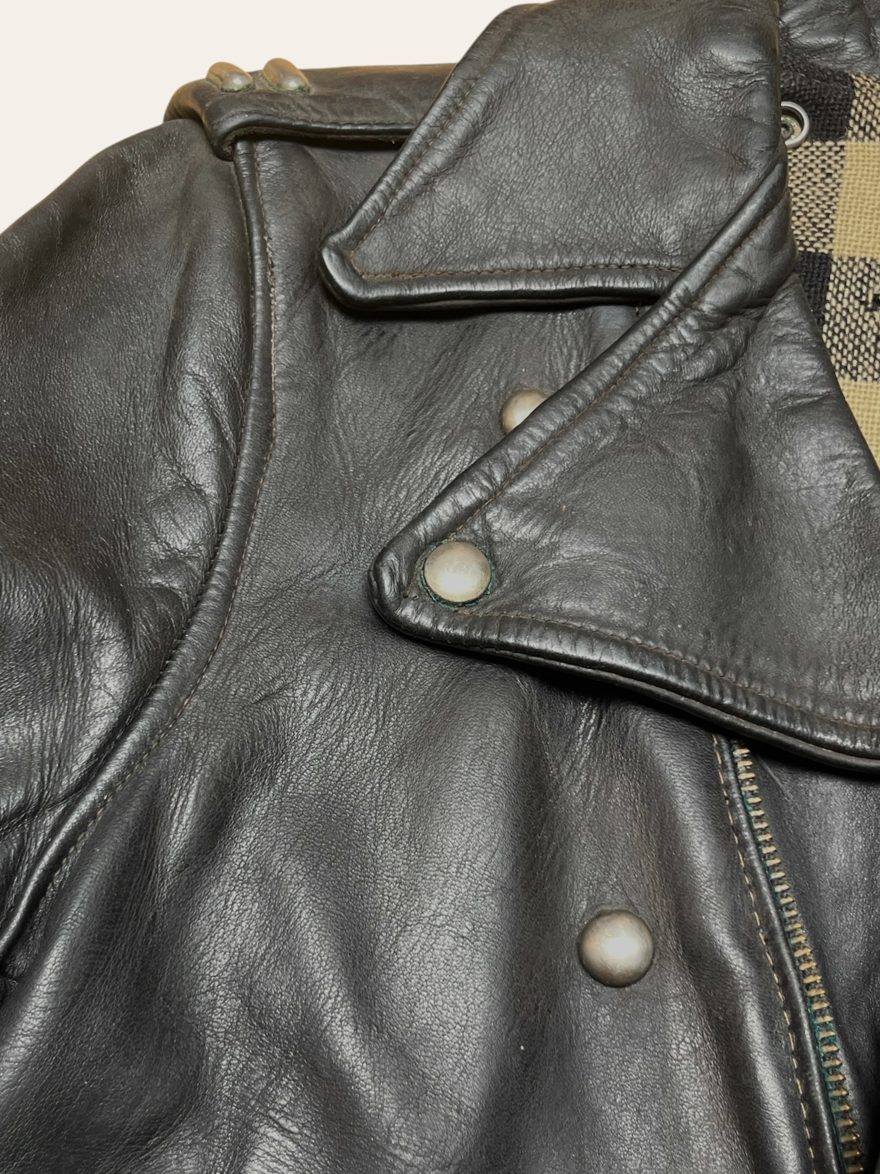 Vintage 1940s Atlas Cycle-Wear Leather Motorcycle Jacket | Rare Horsehide Biker Jacket