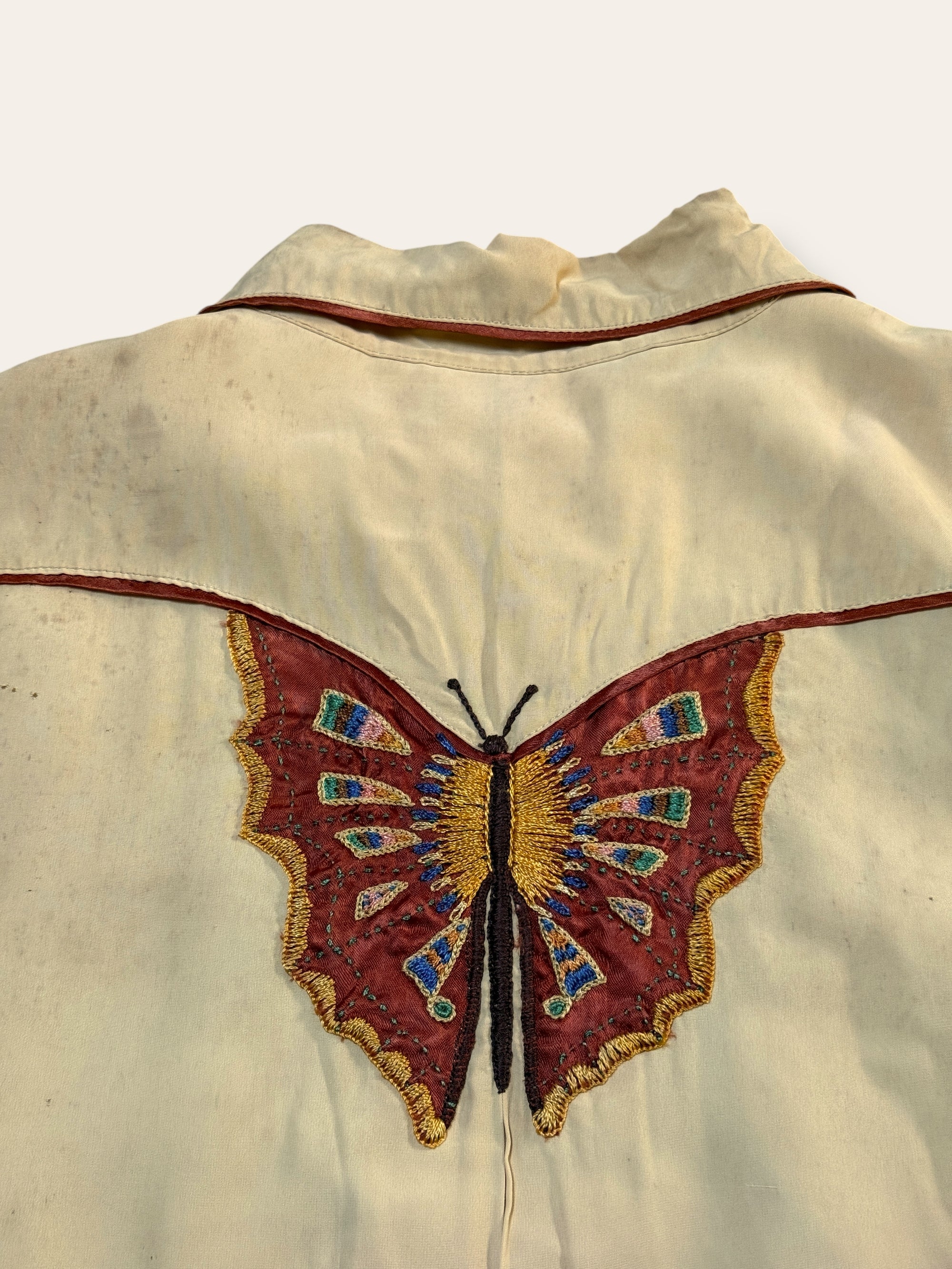 Vintage 1940’s Butterfly Embroidery Western Shirt