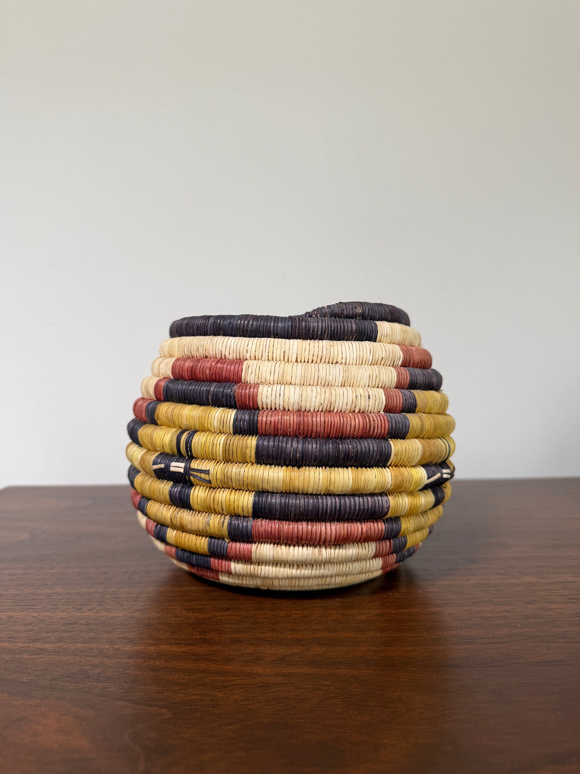 Vintage 1960s Hopi Coiled Pictorial Bowl Handmade Basket | Hopi Native American Basket